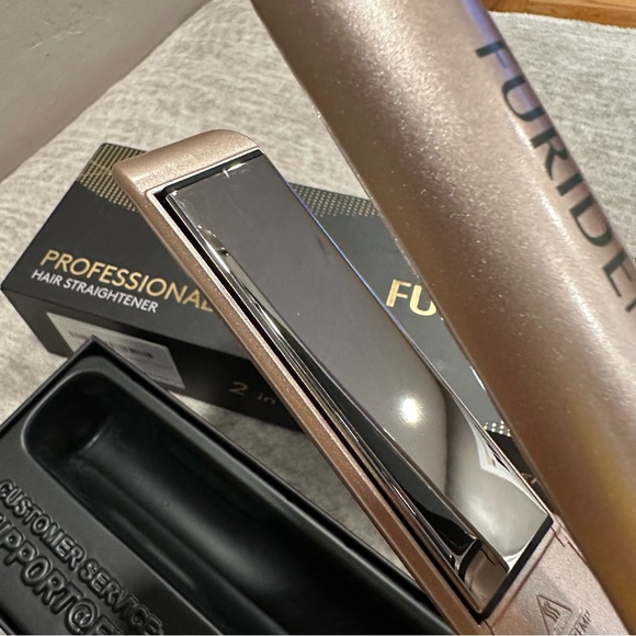 Gold Hair Straightener and Curler 2 in 1, Flat Iron Curling Iron in One, 1 inch - Picture 9 of 13